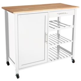 Desserte De Cuisine Claude - 100 X H. 87,5 Cm - Blanc