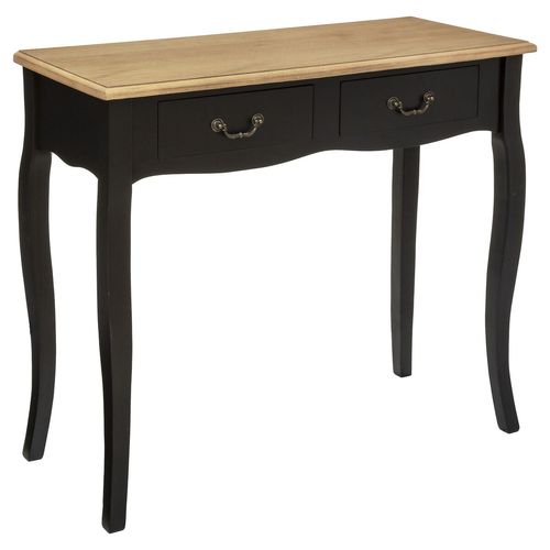 Console Chrysa - 2 Tiroirs - Noir Et Bois