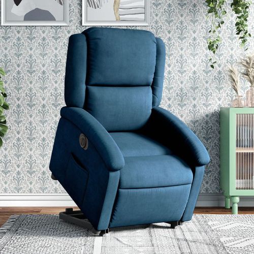 Vidaxl Fauteuil Inclinable Électrique Bleu Velours