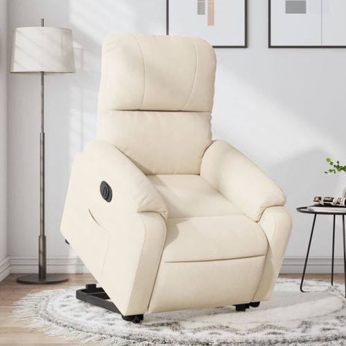 Vidaxl Fauteuil Inclinable Électrique Beige Tissu Microfibre