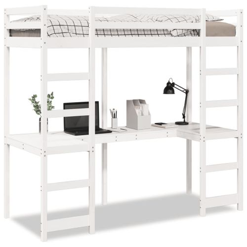 Vidaxl Cadre De Lit Superposé Sans Matelas Blanc 80x200 Cm Pin Massif