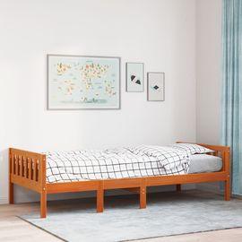 Vidaxl Lit Pour Enfants Sans Matelas Cire Marron 90x200 Cm Pin Massif