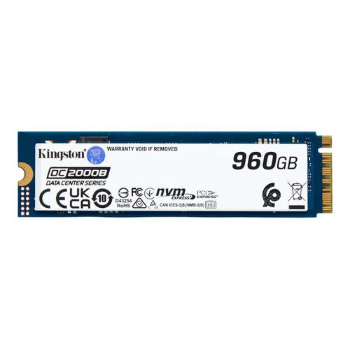 Kingston DC2000B - SSD - Enterprise - 960 Go - interne - M.2 2280 - PCIe 4.0 x4 (NVMe)