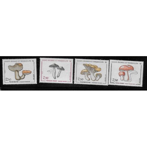 Saint-Pierre-Et-Miquelon 1987/88/89/90 : Champignons Divers - Lot De 4 Timbres Neufs **