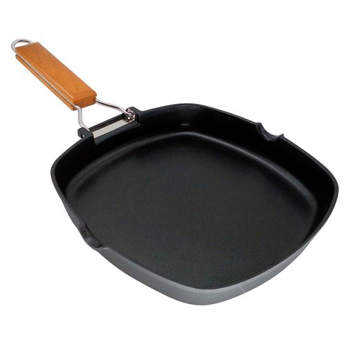 Poêle À Griller, 24 X 24cm, Induction, Antiadhésive, Fonte D'aluminium Sans Pfoa Noir Wecook Ecostone