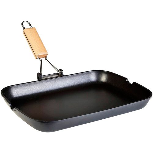 Poêle À Griller, 34 X 24cm, Induction, Antiadhésive, Fonte D'aluminium Sans Pfoa Noir Wecook Ecostone
