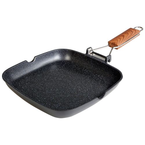 Poêle À Griller, 24x24cm, Induction, Antiadhésive, Fonte D'aluminium Sans Pfoa Noir Wecook Ecochef