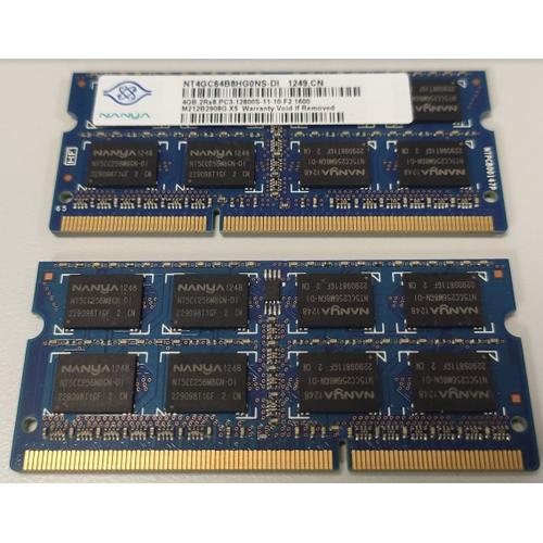 RAM PC portable 2x4GB PC3-12800S