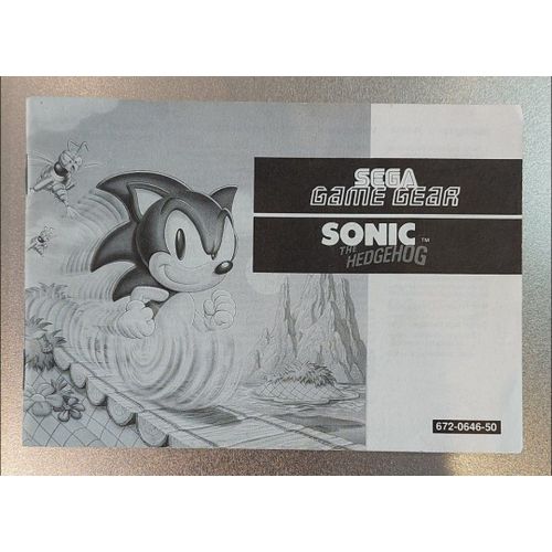 Sonic The Hedgehog - Notice Officielle Game Gear - Sega