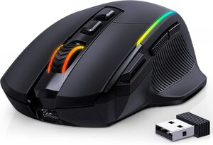 Souris Ergonomique Sans Fil Verticale Avec Joystick - 12 Boutons Programmables, 24000 DPI - Pour Gaming, PC, MacBook