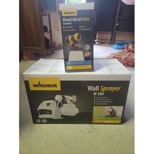 Pulverisation peinture basse pression wagner wall sprayer w500 + 2 em pistolet
