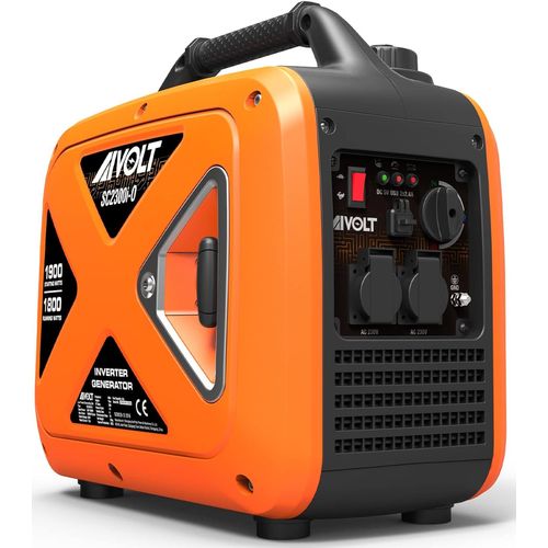 Groupe Électrogène d'essence 1900W Générateur d'onduleur Silencieux avec 2 Prises AC 230V et 2 USB Type-A Générateur d'électricité avec Réservoir de 4L pour Camping Extérieur.