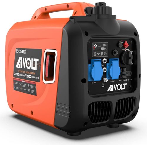 Groupe Électrogène d'essence 3200W Générateur d'onduleur Silencieux avec 2 Prises AC 230V, DC 12V et 2 USB Type-A Générateur d'électricité Réservoir de 3,5L pour Camping, Extérieur, Caravane.