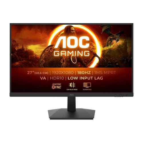 AOC Gaming 27G15N2 - G1 Series - écran LED - jeux - 27" - 1920 x 1080 Full HD @ 180 Hz - Fast VA - 300 cd/m² - 3000:1 - HDR10 - 1 ms - HDMI, DisplayPort - noir