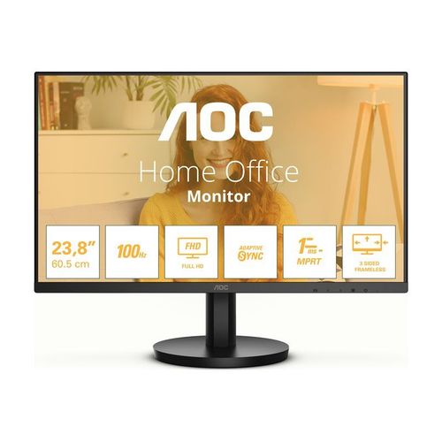 AOC Basic-line 24B3HMA2 - Écran LED - 24" (23.8" visualisable) - 1920 x 1080 Full HD (1080p) @ 100 Hz - VA - 250 cd/m² - 4000:1 - 1 ms - HDMI, VGA - haut-parleurs - noir