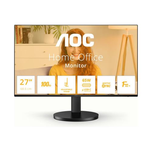AOC Q27B3CF2 - B3 Series - écran LED - 27" - 2560 x 1440 QHD @ 100 Hz - IPS - 1500:1 - 1 ms - HDMI, USB-C - haut-parleurs - noir
