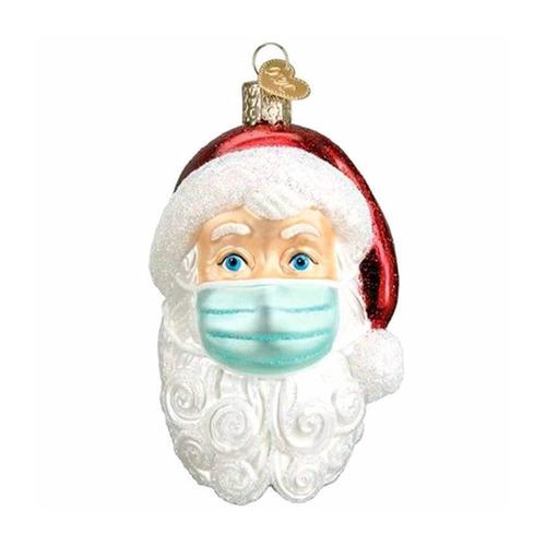 Masque Décoratif Du Père Noël, En Résine De Quarantaine, Personnalisé, Blanc Et Noir, Pour Noël, Sac À Clés, Tslm1, 2020