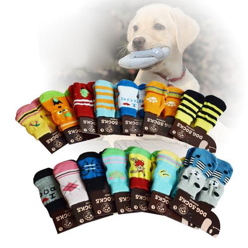 Chaussettes De Dessin Animé Pour Chien, 4 Pièces/Ensemble, Bottes Mignonnes, Douces Et Chaudes, Tricots Antidérapants, Respirants, Multi-Types Pour Animaux De Compagnie, Petit Chat S/M/L/Xl