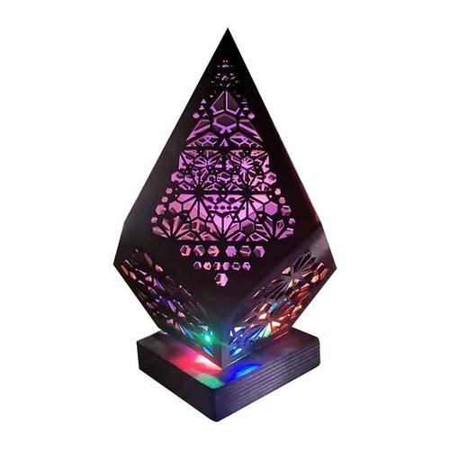 Lampe Led En Bois À Projection Creuse, Colorée, Style Bohème, Luminaire Décoratif D'intérieur, Idéal Pour Une Ambiance De Vacances