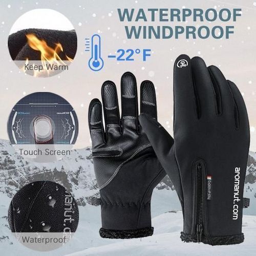 Gants De Sport De Plein Air Pour Hommes Et Femmes, Coupe-Vent, Imperméables, Chauds, Thermiques, Polaire, Pour La Course À Pied, Le Ski, Automne Et Hiver