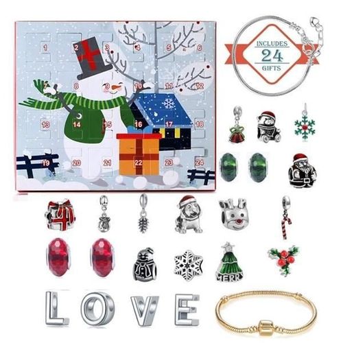 Bracelet En Cristal Pour Enfants, Boîte Aveugle Surprise De Noël, Bricolage, Calendrier De L'avent, Ensemble De Bijoux, Cadeau Du Nouvel An 2022
