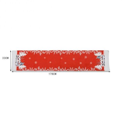 Chemin De Table De Noël, Mode Rouge Gris Père Noël, Nappe Décorative De Bureau, Ornement De Noël, Nouvel An
