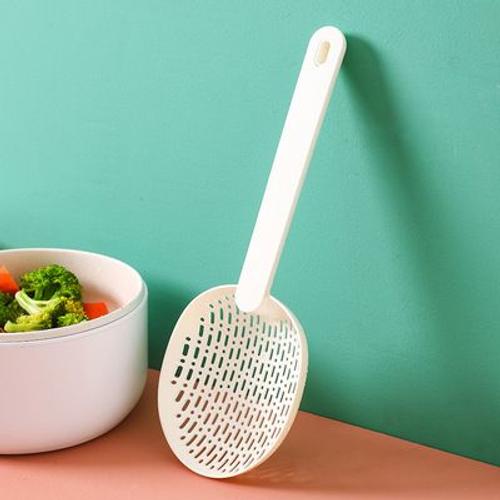 Filtre de vidange des aliments en plastique, résistant à la chaleur, pelle, passoire, fuite d'eau, cuisson, poignée confortable, outils de cuisine