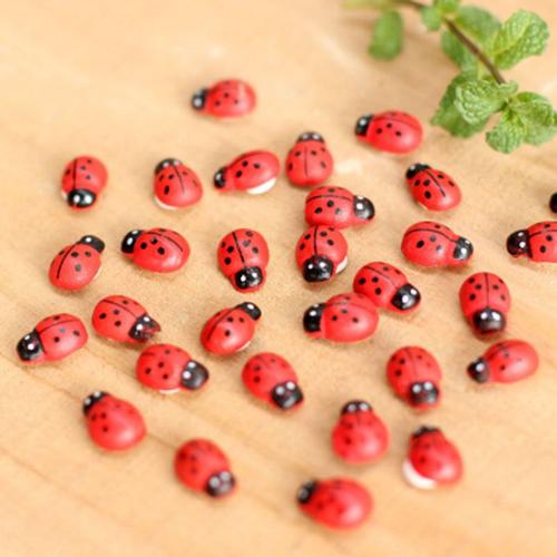 Mini Autocollants Muraux Coccinelle En Bois Rouge, Décoration Pour Enfants, Sparadrap Muraux Peints Pour Bricolage, Décoration De Fête À La Maison