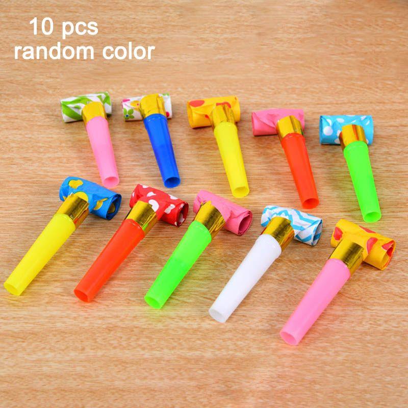 Generic Sifflet de fête d'anniversaire de papier pour enfants, accessoires  de fête,10pcs à prix pas cher