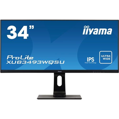 iiyama ProLite XUB3493WQSU-B1 - Écran LED - 34" - 3440 x 1440 UWQHD @ 75 Hz - ADS-IPS - 400 cd/m² - 1000:1 - 4 ms - 2xHDMI, DisplayPort - haut-parleurs - noir mat