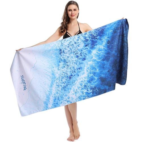 Serviette De Bain À Séchage Rapide, Tissu Imprimé Pour La Plage, Microfibre, Double Face, Velours, Style Tropical, 160x80cm