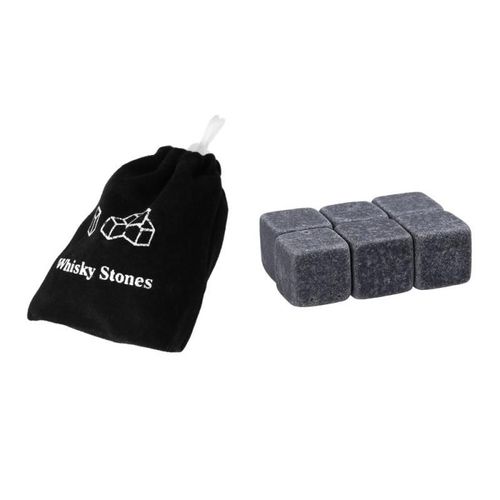 Ensemble de 6 pierres de refroidissement en granit pour Whisky, glaçons réutilisables, meilleur cadeau pour boire