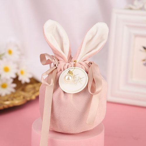Sacs D'emballage En Forme De Lapin En Velours Pour Fête, Sacoches Très Mignons Pour Pâques, Saint-Valentin, Mariage Et Anniversaire, Organisateur De Bijoux Et De Bonbons Au Chocolat