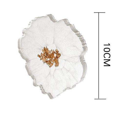 Dessous De Verre Transparent En Résine, Feuille D'Or, Tapis De Tasse De Thé, Décoration De Bureau, Napperon De Table, Tapis De Bol Antidérapant, Pot, Tapis Floral