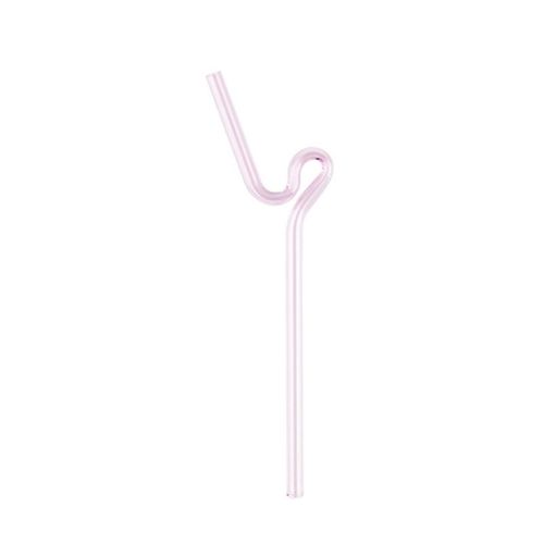 Longues pailles de remplacement incurvées, de couleur arc-en-ciel, réutilisables, en verre, pour Smoothie, Milkshakes, thé, jus de Cocktail