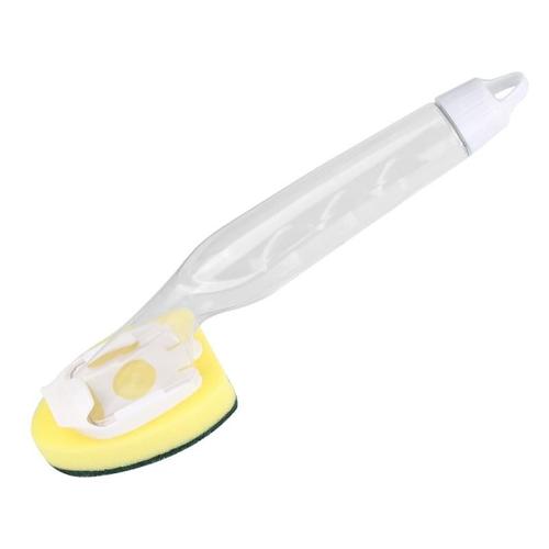 Brosse de nettoyage remplaçable avec recharge de liquide, manche, tampon à récurer, éponge, distributeur, lave-vaisselle, outil de lavage domestique