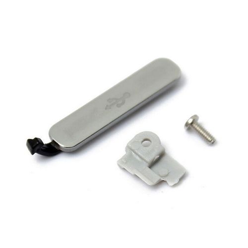 1set Usb Port De Charge Housse À Rabat Pour Samsung Galaxy S5 Port De Charge Prise De Poussière De Téléphone Portable Bouchon Anti-Poussière De Remplacement + Vis