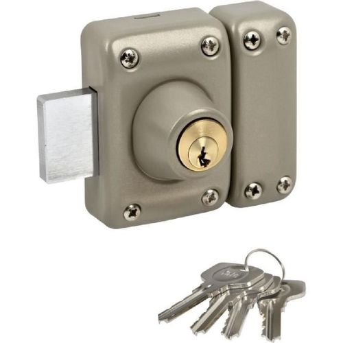 YALE - YV25DE-40 Verrou cylindre double 5 goupilles diametre 23 mm - longueur 40 mm - 4 clés - beige