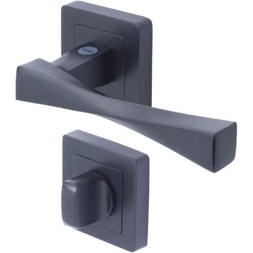 YALE - YPP7-V-CB Poignée de porte carrée de 7 noir YALE - Modele Verona - verrouillage bouton