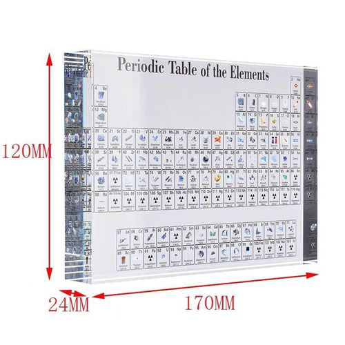 Tableau Periodique des Elements Chimiques Afficher pour Le Décor Cadeaux Artisanaux Étudiants Enseignant avec Support et Boite Cadeau Healand Tableau Périodique en Acrylique avec Réel Éléments 