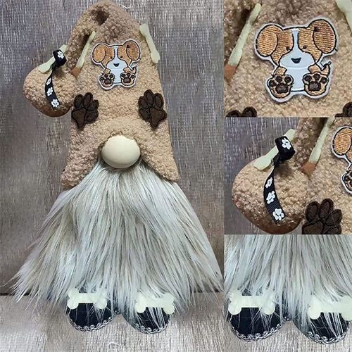 Poupée Imprimée Patte De Chien Gnome, 1 Pièce, Festival, Chiot, Elfes, Peluche Naine, Barbe, Sans Visage, Décor De Bureau, Fenêtre, Cadeau Pour Enfants