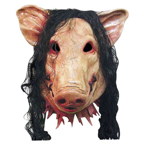 Masque De Tête De Cochon D'Halloween, Accessoires De Bal, Couvre-Chef D'Horreur, Déguisement En Latex Avec Cheveux Pour Adultes Et Enfants