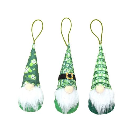 Ensemble De Poupées Décoratives Pour La Saint-Patrick, Gnome, Fait À La Main, Chapeau Vert, Pendentif, Jouet, Ornement Pour Fête À La Maison, Pour Enfants