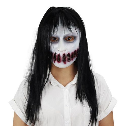 Masque Fantôme Pour Maison Hantée, Point De Visage D'Horreur, Fissure De Cicatrice, Masque De Carnaval D'Halloween, Masque De Fête, Masque De Cri D'Horreur