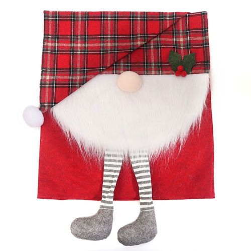 Housse De Chaise À Chapeau De Noël, Couvre-Chef Suspendu Aux Pieds Sans Visage, Décor De Chaise De Dîner De Noël