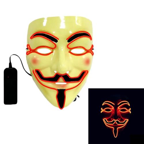 Masques De Fête D'Halloween, Lumineux Led En Forme De V, Pour Adultes, Pour Divertissement, Cosplay, Fournitures De Fête