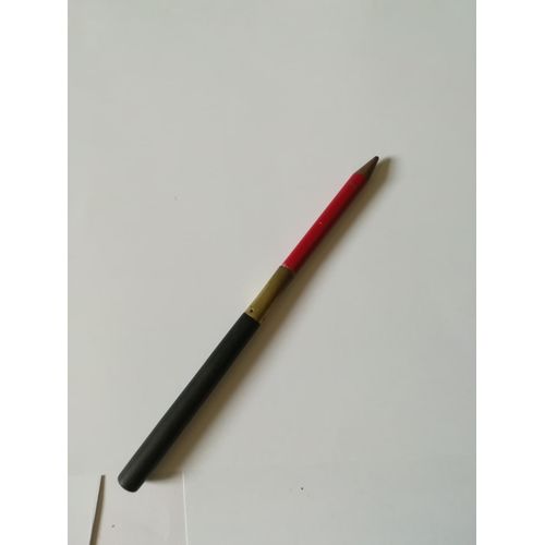 Porte-Crayon Ancien En Laiton Et Bois Noir Pour Petit Crayon