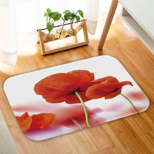 Rideau De Douche Antidérapant Motif Fleur De Rose, Tapis Avec Couvercle De Toilette, Ensemble De Tapis De Bain, Rideaux De Salle De Bains 40x60cm # D