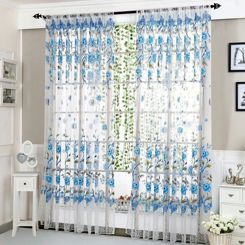 Rideaux Transparents En Tulle À Fleurs Pivoine, Élégants, Pour Salon, Chambre À Coucher, Voile En Tulle, Décoration De Maison, Traitement De Fenêtre # Z