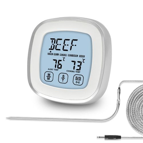 Sonde de thermomètre numérique LCD pour la cuisson de la viande, contrôle intelligent à écran tactile pour le four à viande, BBQ